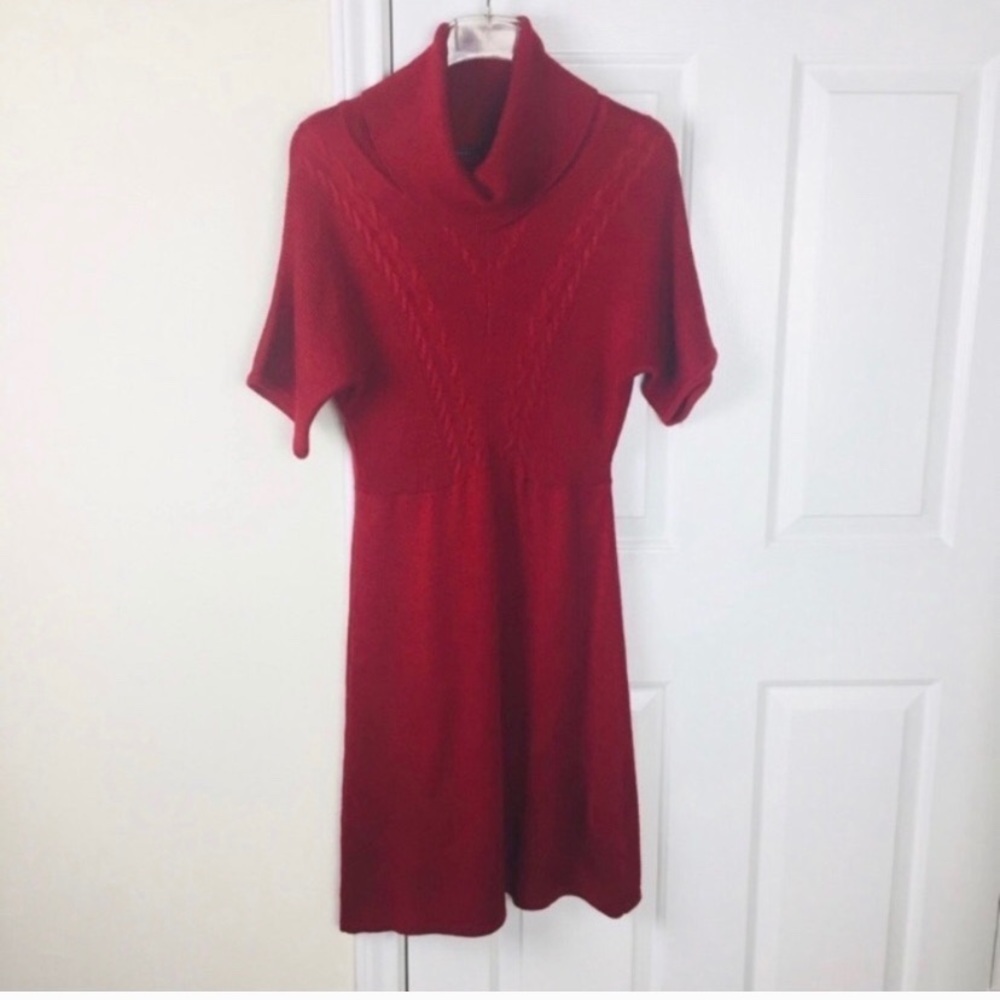 Tahari Knit Dress Cowl Neck Short Sleeves S